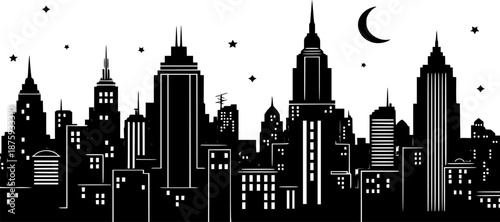 london skyline in black