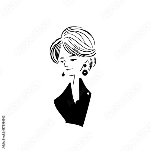 President. President simple black and white line art vector logo