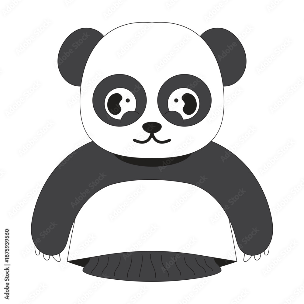 Fototapeta premium Cute animal panda hand puppet cartoon character illustration
