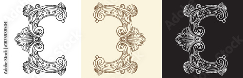 Bundle vintage hand drawing design elements vector illustration