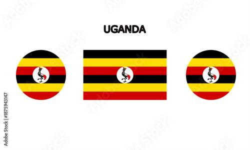 Uganda flag in circle and rectangle shape, Uganda flag in high quality used in Uganda country Free Download Uganda flag in circle and rectangle shape, Uganda flag in high quality used in Uganda country - GFXLoad
