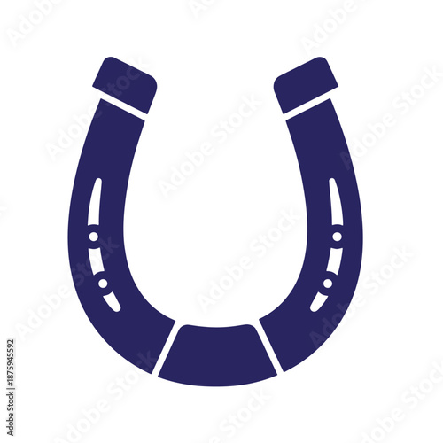 dark blue horseshoe icon symbolizing luck and good fortune isolated on transparent background