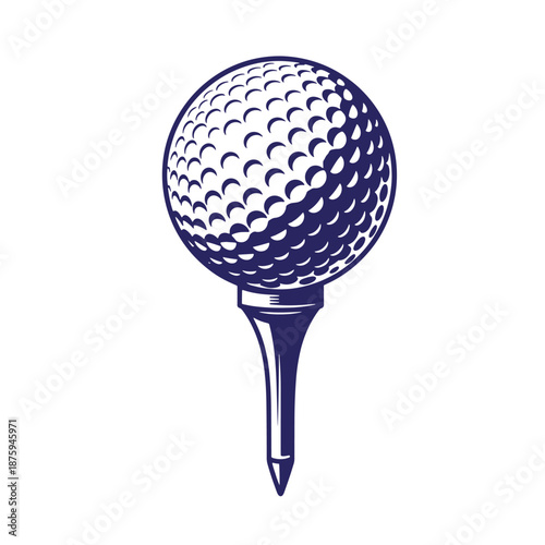 golf ball on tee isolated on transparent background for sports and leisure activities