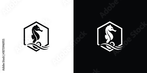 Creative Seahorse Logo Designs icon illustration