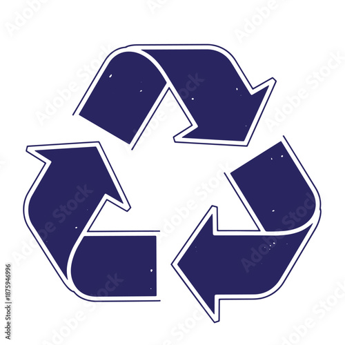 Recycling symbol icon with three arrows forming a circular shape indicating environmental sustainability and ecofriendly practices in daily life
