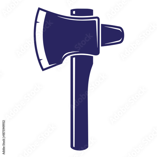 axe tool for cutting or chopping wood or other materials with a handle and a flat blade