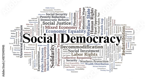 Slika na platnu Social Democracy Word Cloud