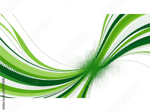 Green Abstract Lines and Shapes Design.
