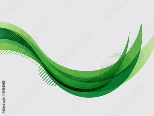 Green Wavy Lines Abstract Design Element.