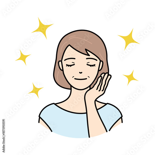 Happy senior woman with glowing skin after beauty treatment