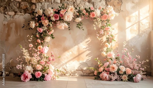 Elegant Floral Archway Decoration for Romantic Events.