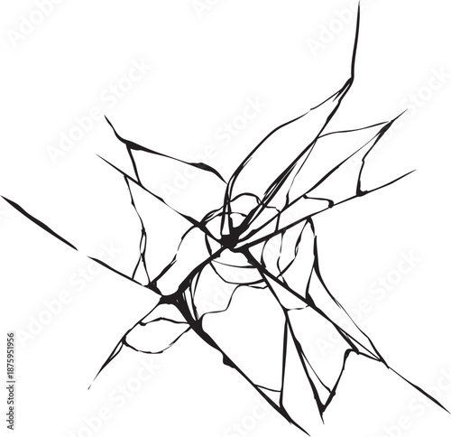 細いリアルなひび割れのイラスト素材