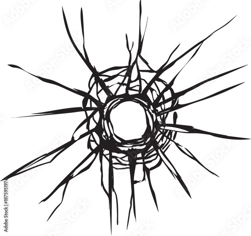 弾痕・割れ・ひび割れのリアルなイラスト素材