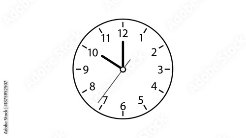 Simple analog clock showing eleven o'clock with clear black numbers and hands.