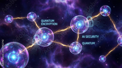Wallpaper Mural Quantum computing security with qubits and AI driven encryption algorithms for business Torontodigital.ca
