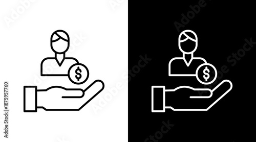 Influencer Sponsorship Outline White Icon Set Design