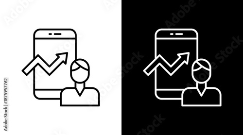 Influencer Trendsetter Outline White Icon Set Design