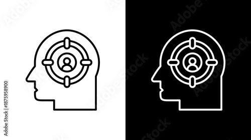 Self Awareness Outline White Icon Set Design