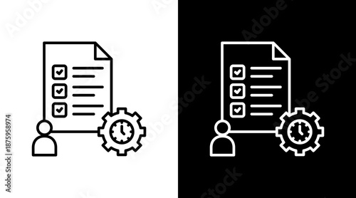 Self Discipline Outline White Icon Set Design