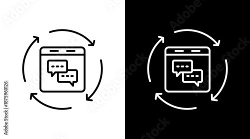 Feedback Loop Outline White Icon Set Design