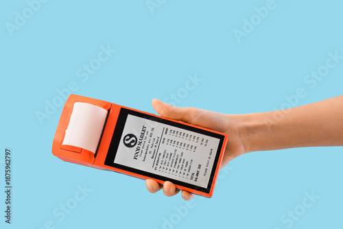 Female hand with payment te...