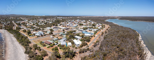 View of the Village Bremer Bay, Estuary Bremer River in the southwest of Western Australia, down under, Australia
