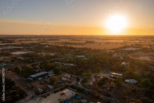 Evening sun over a Village in the north of Perth, Gingin, Western Australia, Australia