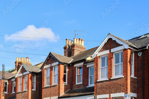 Canvas-taulu Victorian red brick terraced houses in Hemel Hempstead, England, showing classic