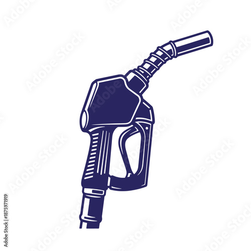 fuel pump nozzle icon isolated on transparent background for energy and transport themes