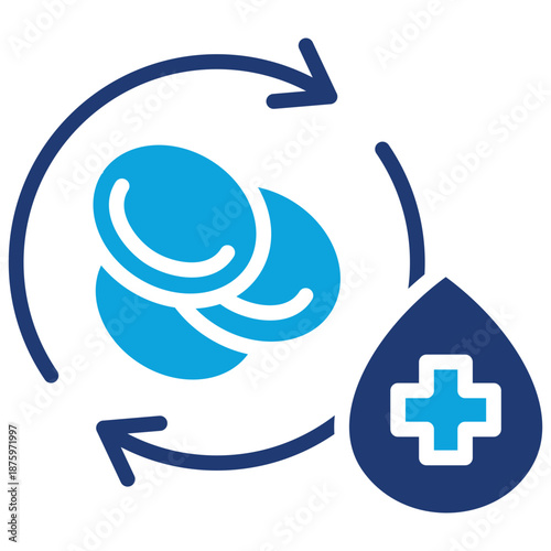 red blood cells mixed color icon