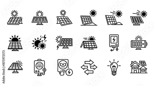Collection of Renewable Energy Icons.