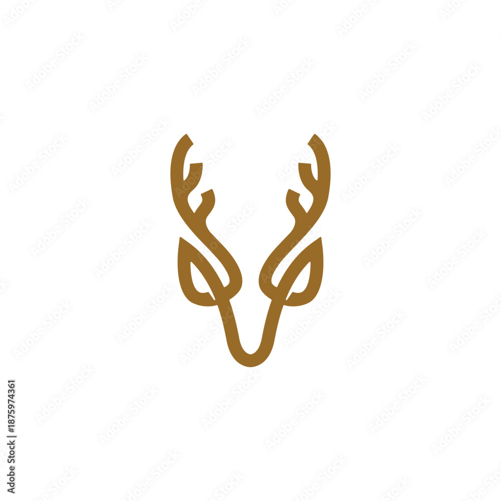 Obraz premium deer head symbol monogram vector