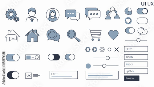 Modern UI UX icons for digital design projects