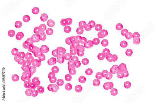 Scattered Pink Hexagonal Sequins