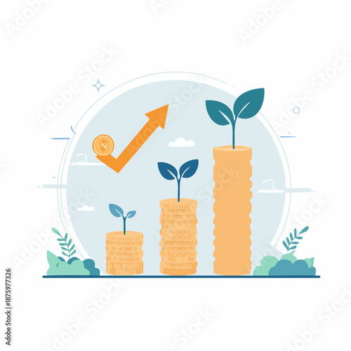 Passive Income and Wealth Growth Illustration