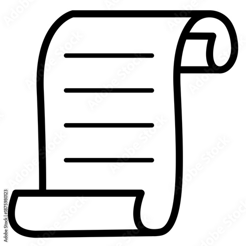 Hand drawn scroll illustration. Ancient document concept