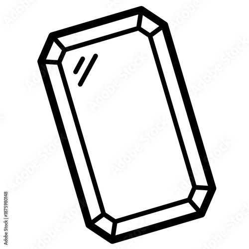 Hand drawn crystal illustration. Fantasy treasure concept