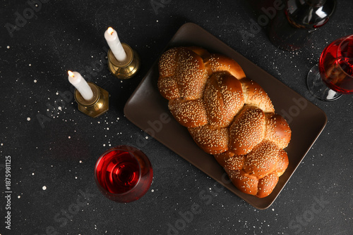 Traditional challah bread w...