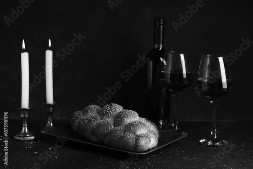 Traditional challah bread w...
