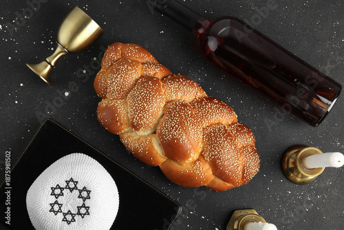 Traditional challah bread w...
