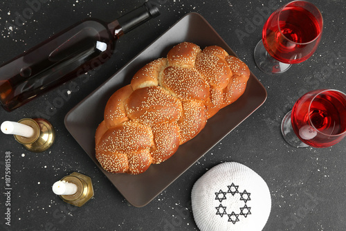 Traditional challah bread w...