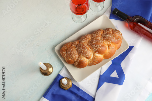 Traditional challah bread w...