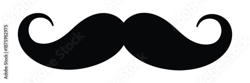 a black mustache on a white background