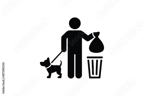 person picking up dog waste and disposing it properly