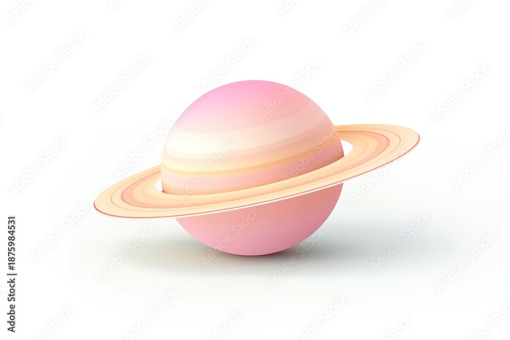 Fototapeta premium Planet saturn space egg white background.