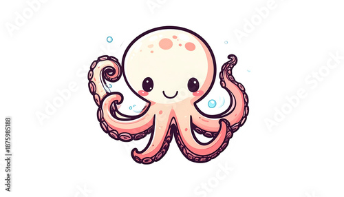 Wallpaper Mural Pixelated Octopus Illustration With Transparent Background Smiling With Pink And Blue Accents Torontodigital.ca