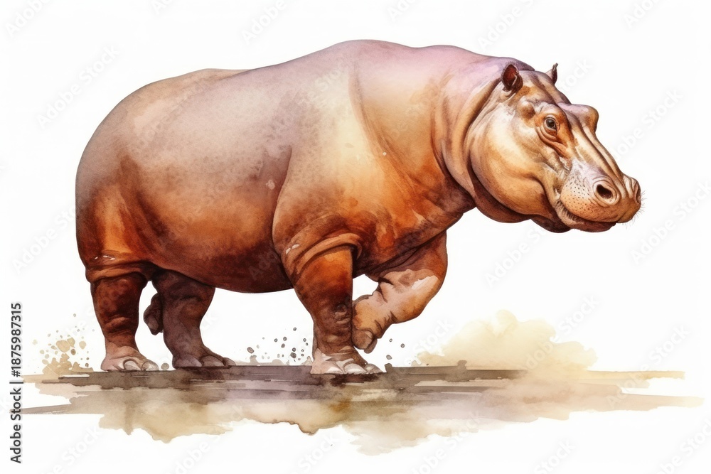 Obraz premium Wildlife animal mammal hippo.