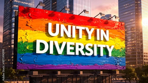 Vibrant Rainbow Pride Month Billboard with 