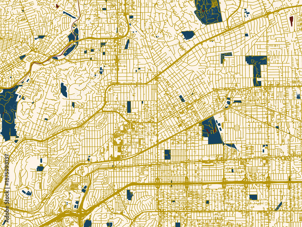 Obraz premium Urban map background of Alhambra, California