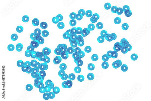 Photos Scattered Blue Hexagonal Sequins